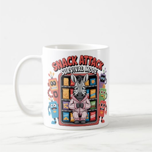 Funny Zebra Pajamas Snack Vending Comic Vector Kaffeetasse (Links)