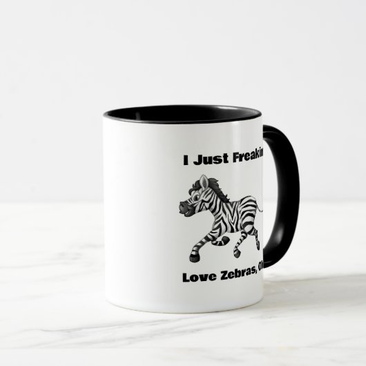 Funny Zebra Tasse, tierisches Lover-Geschenk, Nied Tasse (VorderseiteRechts)