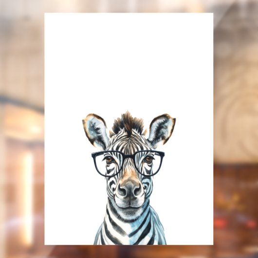 Funny Zebra Tragend Brillen Fensteraufkleber (Blatt 2)