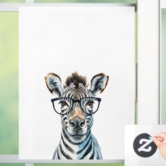 Funny Zebra Tragend Brillen Fensteraufkleber (Zuhause)