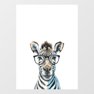 Funny Zebra Tragend Brillen Fensteraufkleber