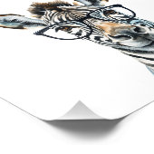 Funny Zebra Tragend Brillen Fotodruck (Ecke)