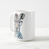 Funny Zebra Tragend Brillen Kaffeetasse (Vorderseite Links)