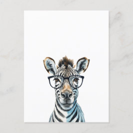 Funny Zebra Tragend Brillen Postkarte
