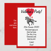 Funny Zebra valentines Party Einladung (Vorne/Hinten)