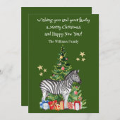 Funny Zebra Weihnachtsbaum Weihnachtskarte Feiertagskarte (Vorne/Hinten)