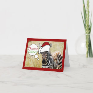 Funny Zebra Weihnachtsgeschäft Feiertagskarte