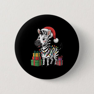 Funny Zebra Weihnachtsmannmütze Animals liebt Ugly Button