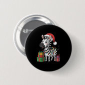 Funny Zebra Weihnachtsmannmütze Animals liebt Ugly Button (Vorne & Hinten)