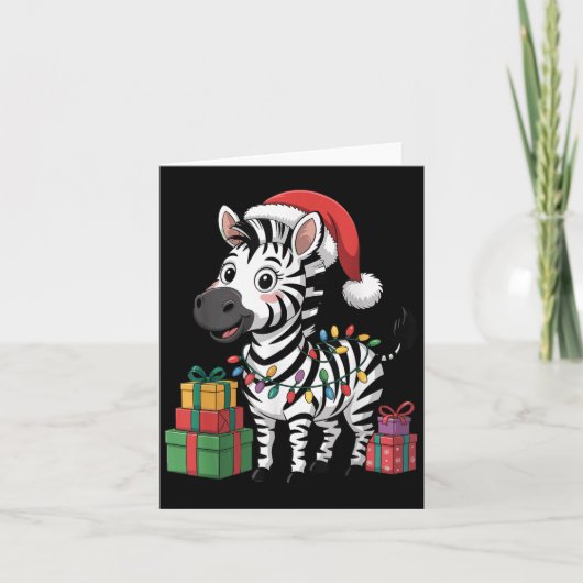 Funny Zebra Weihnachtsmannmütze Animals liebt Ugly Karte (Vorderseite)