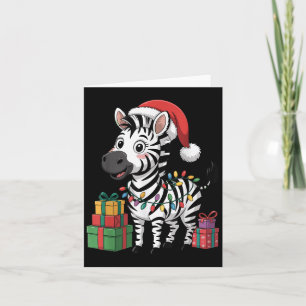 Funny Zebra Weihnachtsmannmütze Animals liebt Ugly Karte
