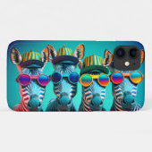 Funny Zebras Niedlich Zoo Animals Party Hats Brill Case-Mate iPhone Hülle (Rückseite (Horizontal))