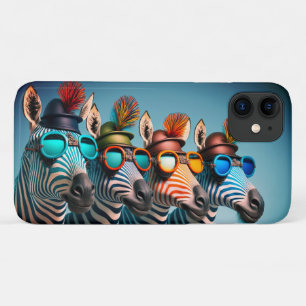 Funny Zebras Niedlich Zoo Animals Party Hats Brill Case-Mate iPhone Hülle
