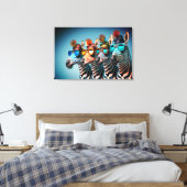Funny Zebras Niedlich Zoo Animals Party Hats Brill Leinwanddruck (Insitu (Schlafzimmer))