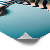 Funny Zebras Niedlich Zoo Animals Party Hats Brill Poster (Ecke)