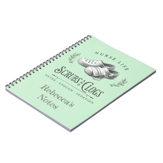 Funny zeichn von Scrubs & Clogs personalisiert Nur Notizblock (Linke Seite)