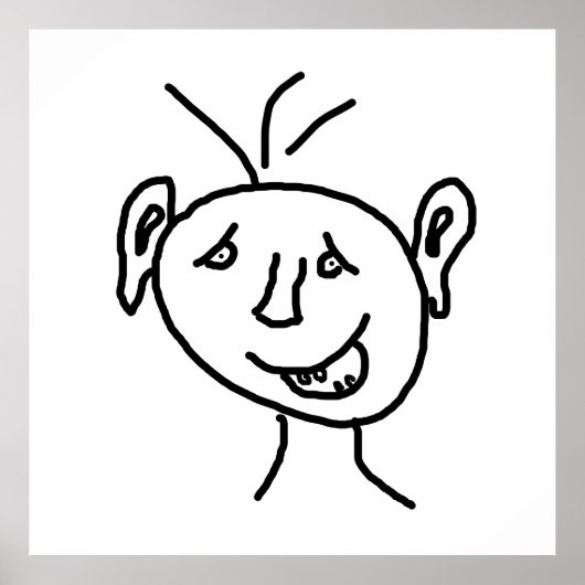Funny zeichnend Gesicht Poster (Vorne)