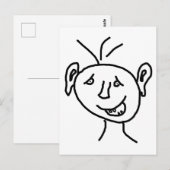 Funny zeichnend Gesicht Postkarte (Vorne/Hinten)