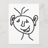 Funny zeichnend Gesicht Postkarte (Vorderseite)