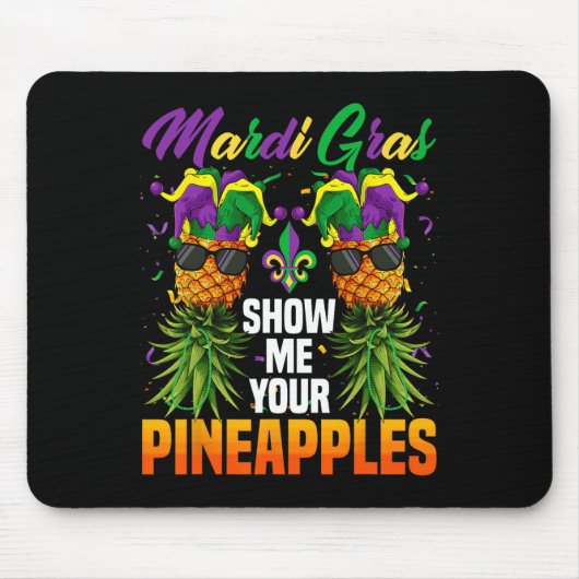 Funny Zeige mir deine Ananas Jester Hat Swingers Mousepad (Vorne)