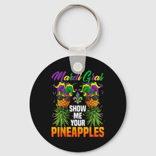 Funny Zeige mir deine Ananas Jester Hat Swingers Schlüsselanhänger