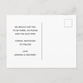 Funny zeitung Custom Foto Save the Date Einladungspostkarte (Rückseite)