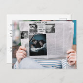 Funny Zeitung Custom Foto vielen Dank Einladungspostkarte (Vorne/Hinten)