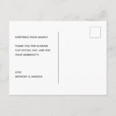 Funny Zeitung Custom Foto vielen Dank Einladungspostkarte (Rückseite)