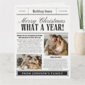 Funny Zeitung Weihnachtskarte, was für ein Jahr Karte (Vorderseite)