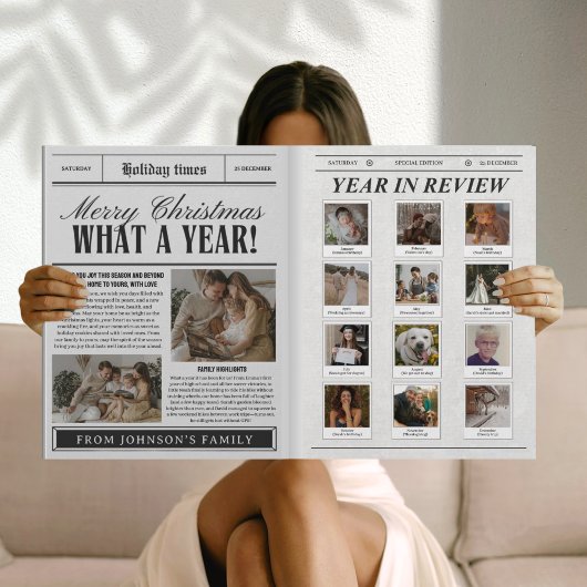 Funny Zeitung Weihnachtskarte, was für ein Jahr Karte