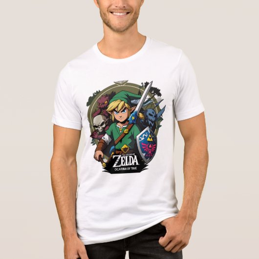 Funny Zelda Anime of Time Adventure Birthday Gift Tri-Blend Shirt (Vorderseite)