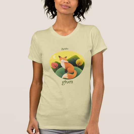 Funny Zero Fox gegeben Spaß De Motivierend T-Shirt (Vorderseite)