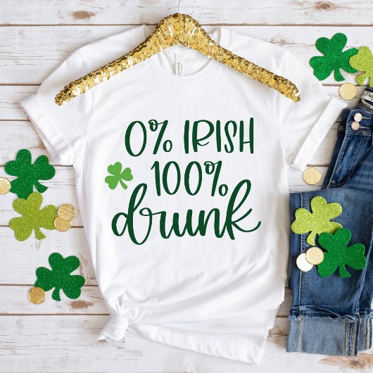 Funny Zero Percent Irish St. Patrick's Day T-Shirt