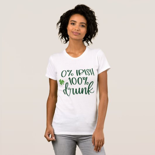 Funny Zero Percent Irish St. Patrick's Day T-Shirt (Vorne ganz)