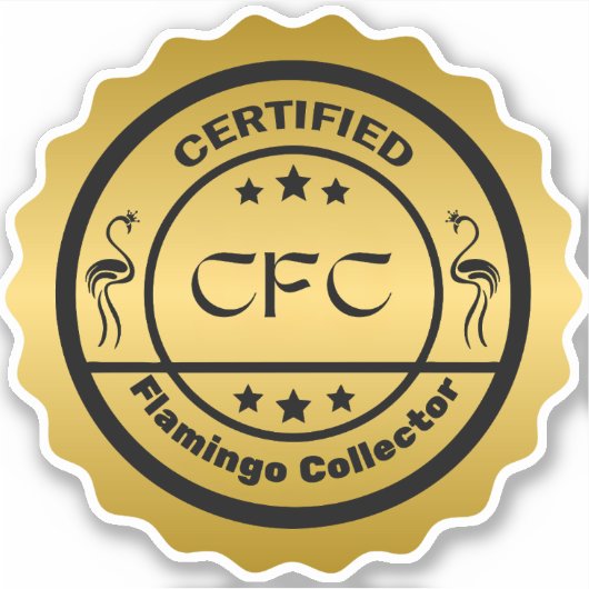 Funny zertifiziert Flamingo Collector Black and Go Aufkleber (Vorderseite)