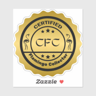 Funny zertifiziert Flamingo Collector Black and Go Aufkleber