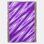 Funny ZigZag Waves Weiß Violett + Ihre Idee Decke (Vorderseite Vertikal)