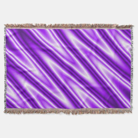 Funny ZigZag Waves Weiß Violett + Ihre Idee Decke (Vorderseite)
