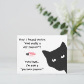 Funny Zitat Black Cat Postcard Postkarte (Stehend Vorderseite)