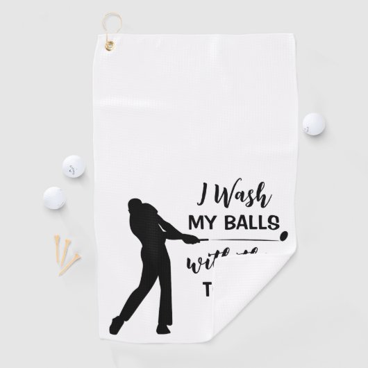 Funny Zitat Black Script Golf Handtuch (Insitu)