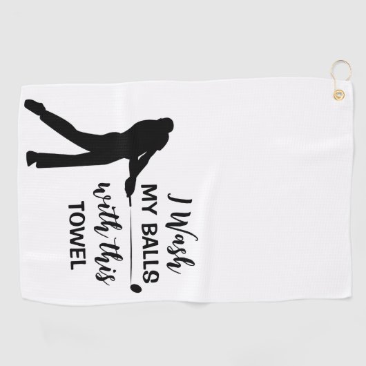 Funny Zitat Black Script Golf Handtuch (Horizontal)