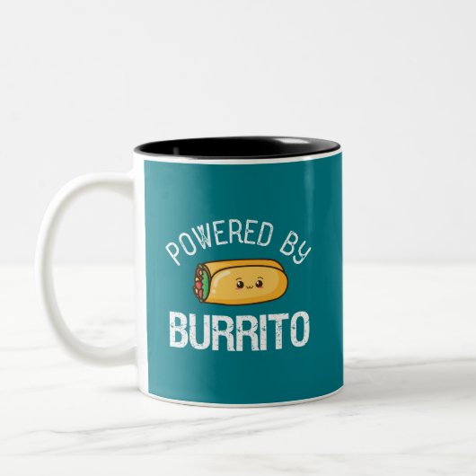 Funny Zitat Burrito und mexikanisches Essen Lover Zweifarbige Tasse (Links)