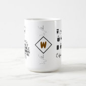 Funny Zitat (Coffein Meme, Joke, Custom Monogram Kaffeetasse (Mittel)
