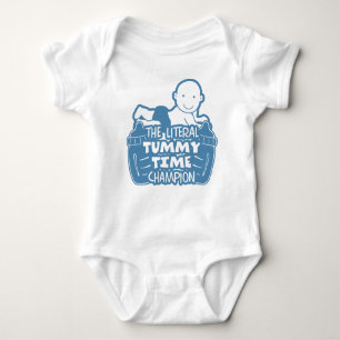 Funny Zitat der Literal Tummy Time Champion Blau Baby Strampler