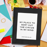 Funny Zitat für beschäftigte Leute zu tun, um Note Notizblock<br><div class="desc">Einfaches Checkliste-Notizbuch für Notizen,  Aufgabenlisten und mehr mit einem lustigen Cover-Zitat - My Place To Sort Out The Circus In My Mind</div>