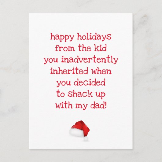 Funny Zitat für Bonus Mama Weihnachten Postkarte (Vorderseite)