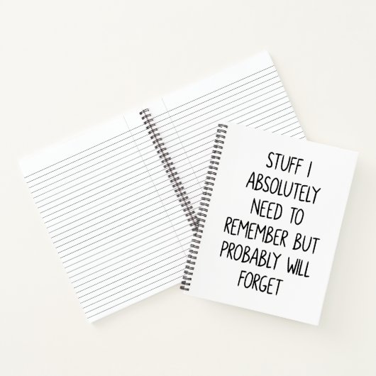 Funny Zitat für vergessene Leute zu tun, White Notizblock (Innenseite)