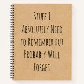 Funny Zitat für vergessene Menschen Notizblock (Vorderseite)