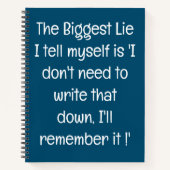 Funny Zitat für vergessene Menschen zu tun, um Spi Notizblock (Vorderseite)