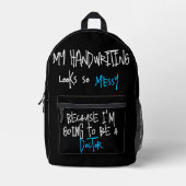 Funny Zitat Future Doctor Black Printed Rucksack (Vorderseite)